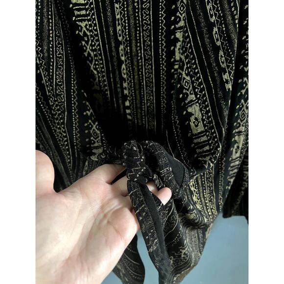 Vintage Coldwater Creek Matching Cardigan and Camisole Top Black & Gold Pattern - Picture 4 of 12